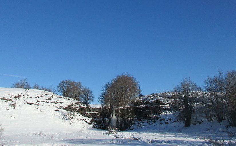 La cascade du Saltou sous la neige